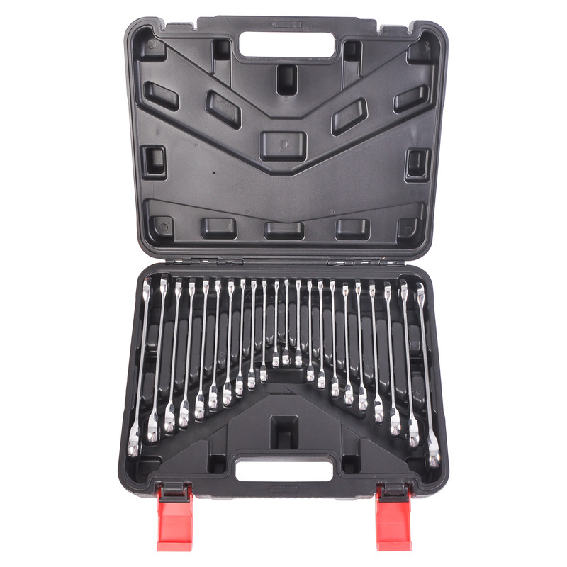 22pc Ratchet Wrenches Set Metric SAE Imperial Combination Ratcheting Spanner Kit