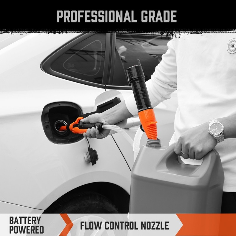 Battery Powered Electric Fuel Transfer Siphon Pump Gas Oil Water Liquid 2.2 GPM gallery