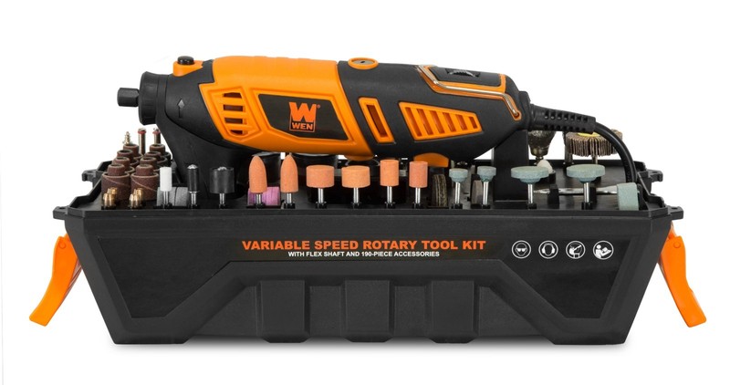 WEN 23190 1.3A Variable Speed Steady-Grip Rotary Tool with 190-Piece Accessories gallery