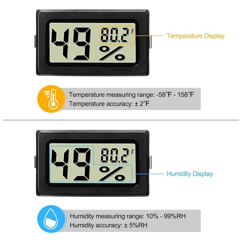 Mini Digital Temperature Humidity Meters Gauge with Probe Gauge LCD Fahrenheit gallery