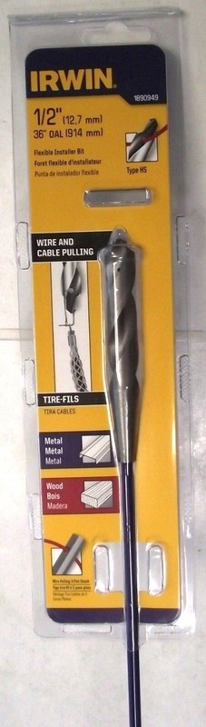 IRWIN 1890949 1/2″ x 36″ Flexible Installer Drill Bit With High-Speed Steel Tip