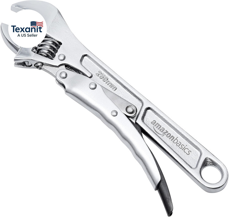 Locking Adjustable Wrench, 10 Inch X 2.7 Inch X 0.75 Inch