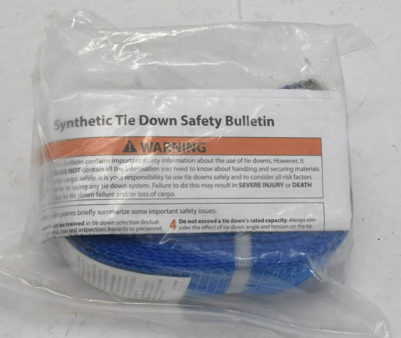 Zoro Select 55ET63A Tie Down Strap E-Track Blue Working Load Limit 800 lbs 20ft