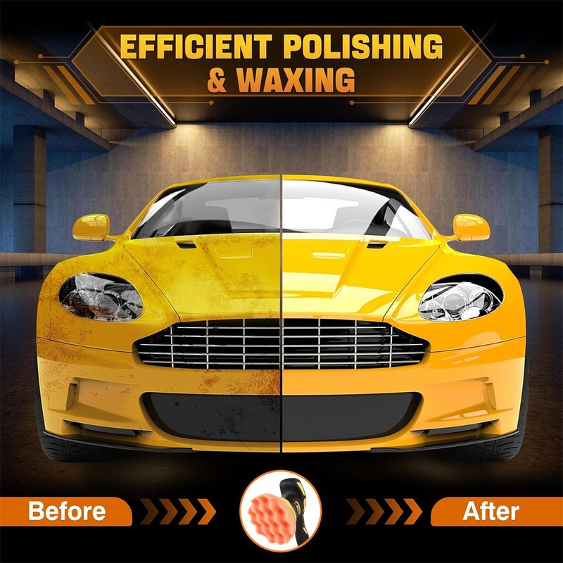 Dual Action Car Polisher Buffer Machine Cordless Sander Polishing Kit 2 Battery gallery