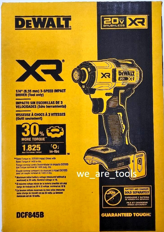Dewalt DCF845B 3-Speed Brushless 20V Cordless 1/4 Impact Driver DCF845