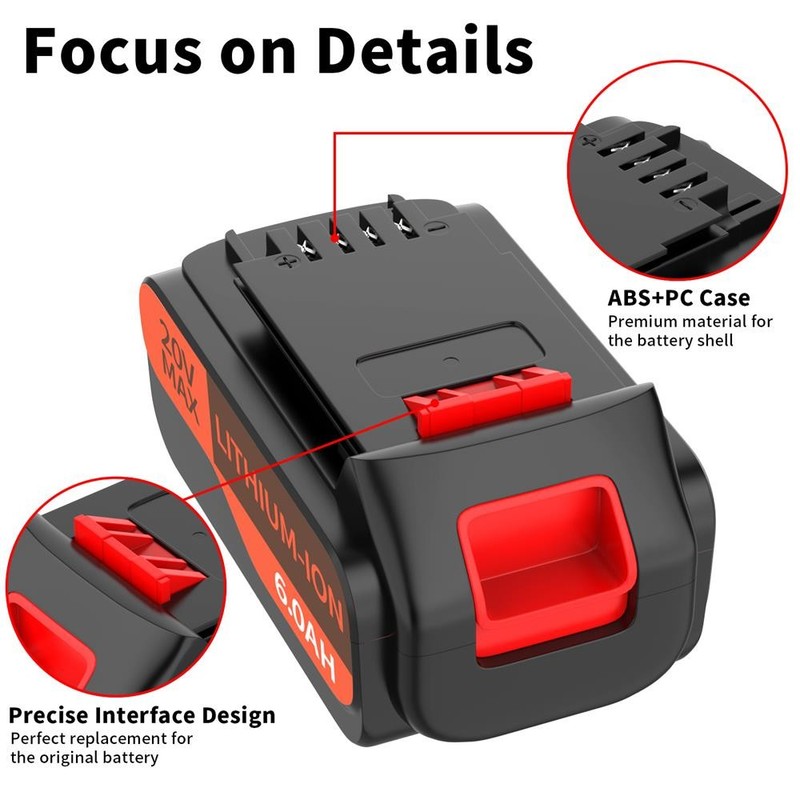 2PACK 20V Replacement for Black Decker MAX Lithium LBXR20 LB20 LBX20 Battery gallery