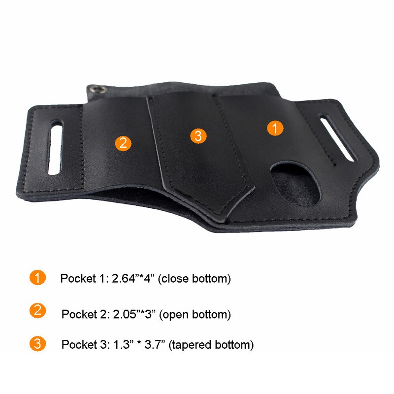 US Tactical Synthetic Leather Tool Sheath Pack EDC Knife Flashlight Sheath Pouch gallery