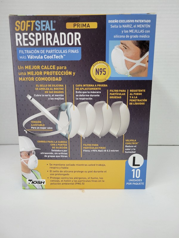 NEW SoftSeal Large 360-Degree Silicone Seal 3D Respirator (10-Pack)