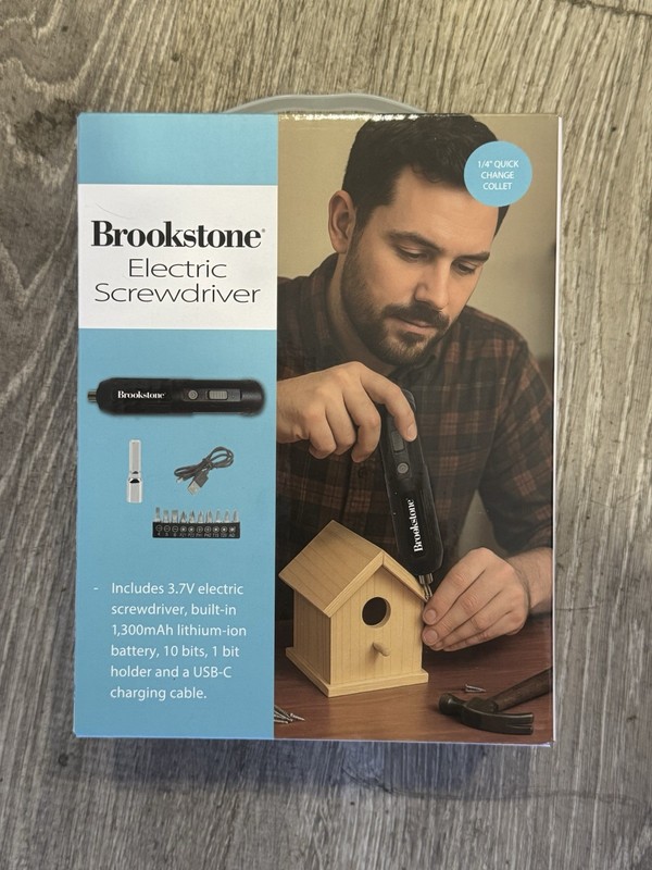 NIB Brookstone BR-ESCR-200 Electric Screwdriver USB-C Rechargeable 1300mAh