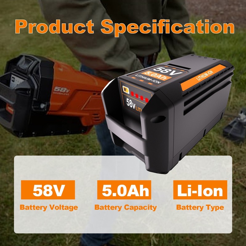 2x for Echo 58V Cordless 5.0Ah Lithium-ion Battery CBP-58V40 CBP-58V2AH CHT-58V gallery