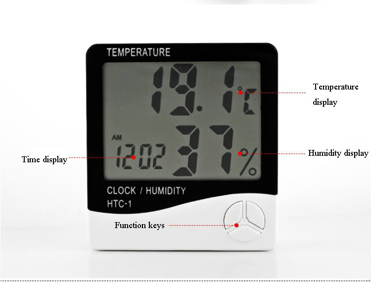 TECHTONGDA Indoor Digital LCD Display Temperature Humidity Meter Clock gallery