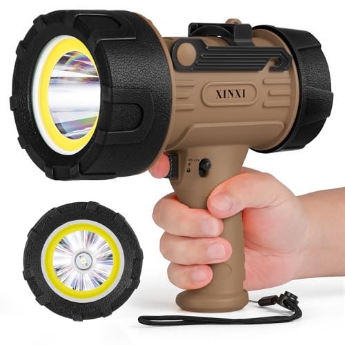 Rechargeable Spotlight 1,000,000 Lumens with COB Floodlight, IP67 Khaki