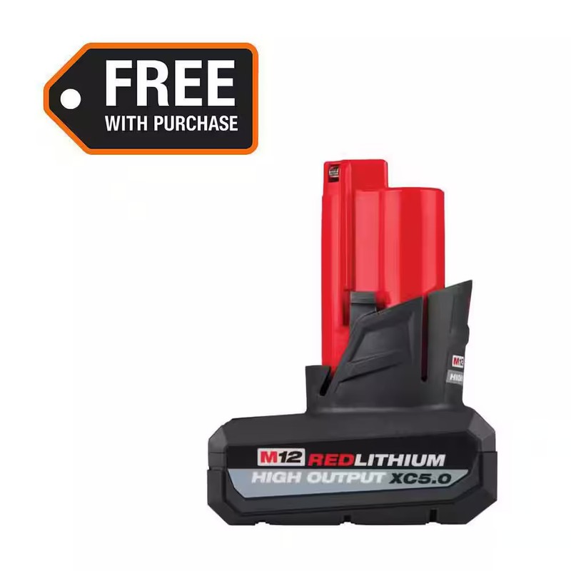 Milwaukee M12 12V Lithium-Ion XC 5.0Ah Battery Pack 48-11-2450