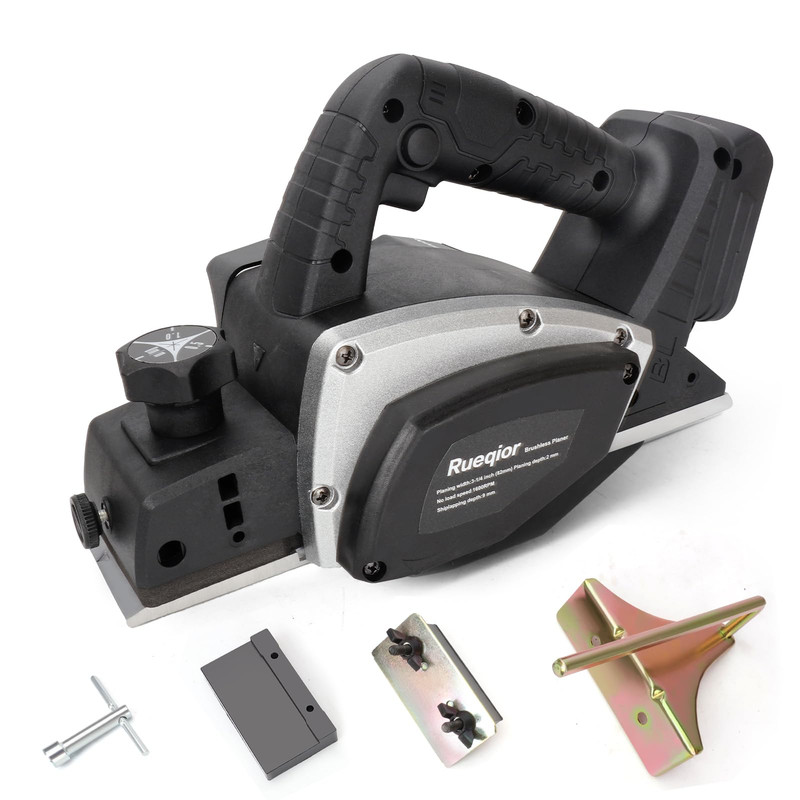 Rueqior Cordless Handheld Planer Compatible Dewalt 20V Battery 15000 Rpm Power