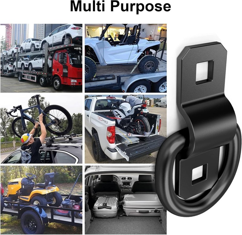 6 PCS 3/8" Heavy Duty D Rings Tie down Anchors for Trailer Truck Cargo D-Rings D gallery