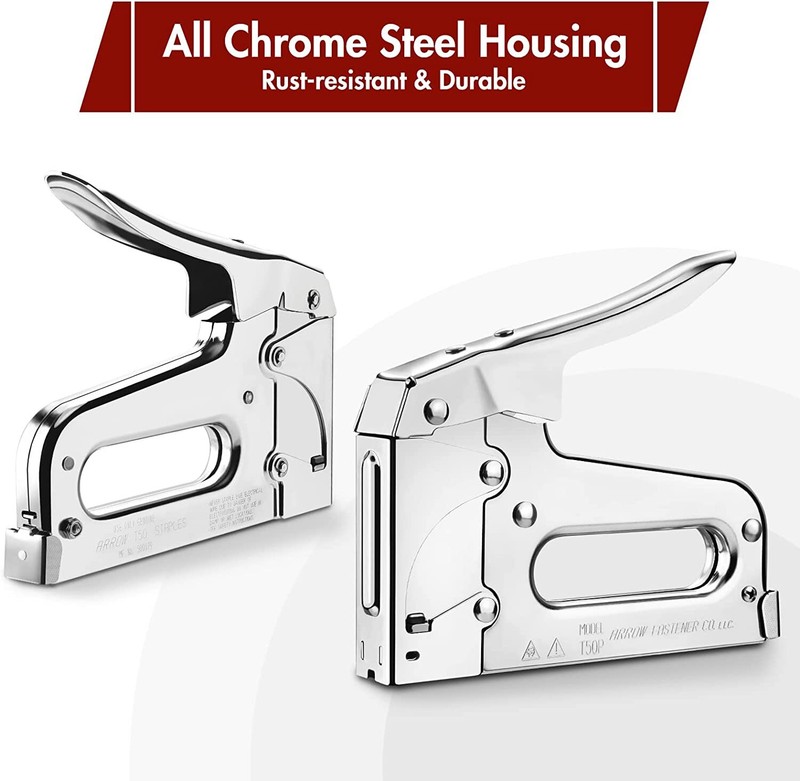 Arrow T50 Heavy Duty Staple Gun Kit with 3750 Pieces T50 1/4" 3/8", 1/2" Staples gallery