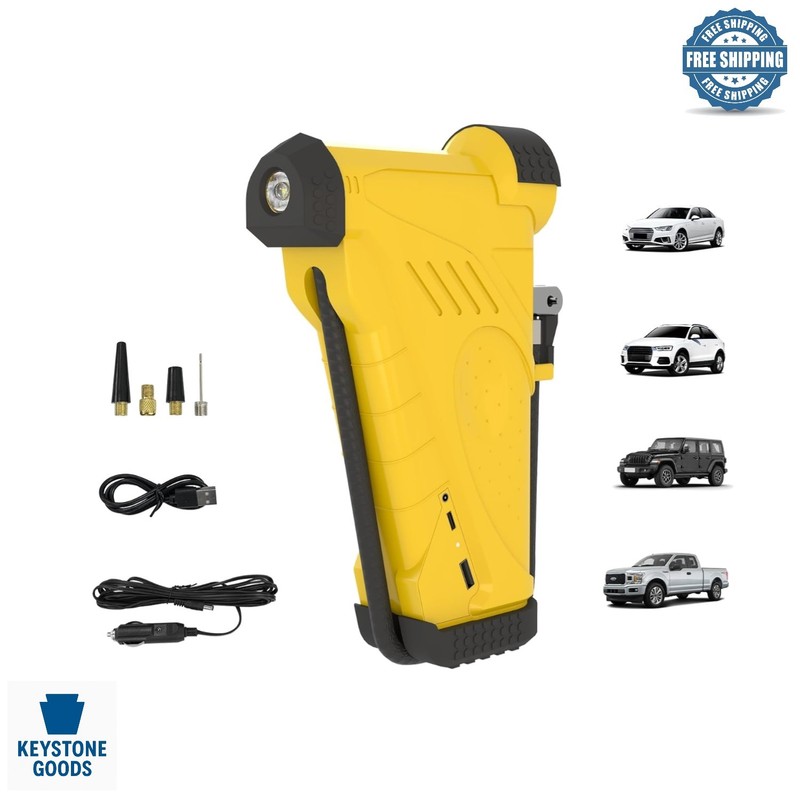 150PSI Portable Dual Power Tire Inflator with Auto Shut-Off & USB for Cars & …