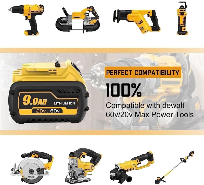 PACK 9Ah 12Ah For DeWalt FLEX-VOLT 20V/60V MAX Battery Lithium DCB609 DCB612 US gallery