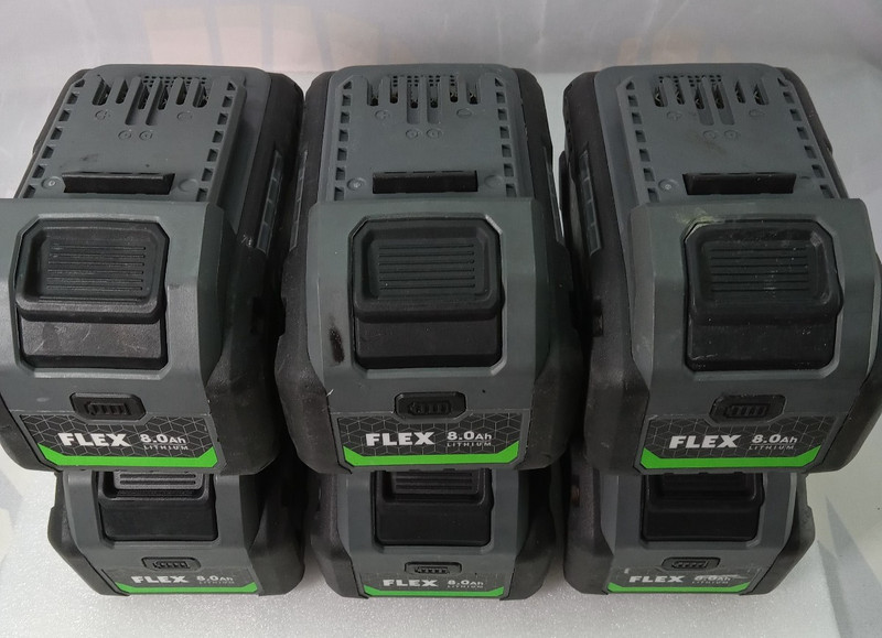 SALVAGE~ 6 Unit Non-Working Genuine Flex FX0221 24V 8.0Ah Lithium-Ion #TXBin