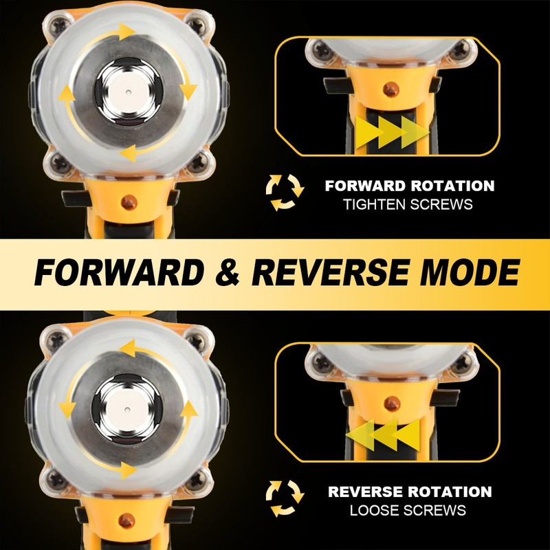 500Nm Cordless Impact Wrench 370ft-lbs 1/2 Battery Impact Gun 2X 4.0Ah Battery gallery