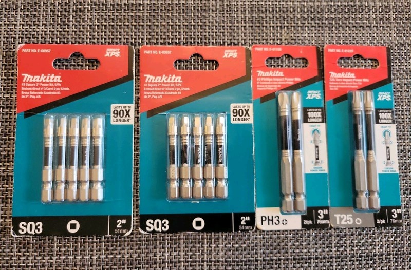 Lot Of 4 Packs Of MAKITA IMPACT Xps BITS SEE DESCRIPTION