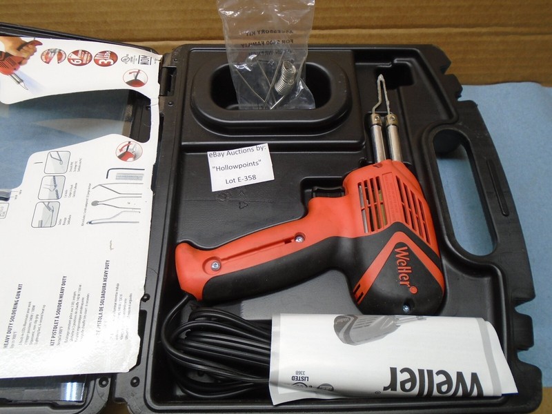 Weller 9400PKS Soldering Gun Kit Dual Watt 140/100 3 LED Lights Tips & case E358 gallery