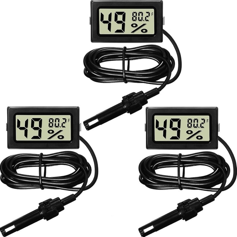 Mini Digital Temperature Humidity Meters Gauge with Probe Gauge LCD Fahrenheit gallery