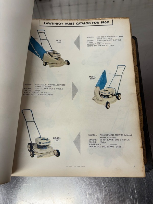 RARE Lawn Boy Dealer Service Manual & Parts Catalog Brick Top Loafer QuietFlite gallery