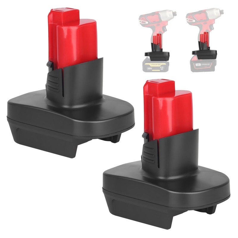 2X Battery Adapter for De walt 20V/Milwaukee 18V Convert to Milwaukee 12V