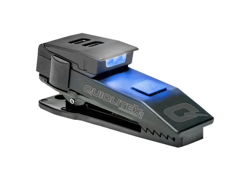 QuiqLiteX1 Tactical Blue/White LED Pocket Light USB Rechargeable 150 Lumens