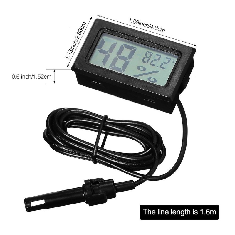 Mini Digital Temperature Humidity Meters Gauge with Probe Gauge LCD Fahrenheit gallery