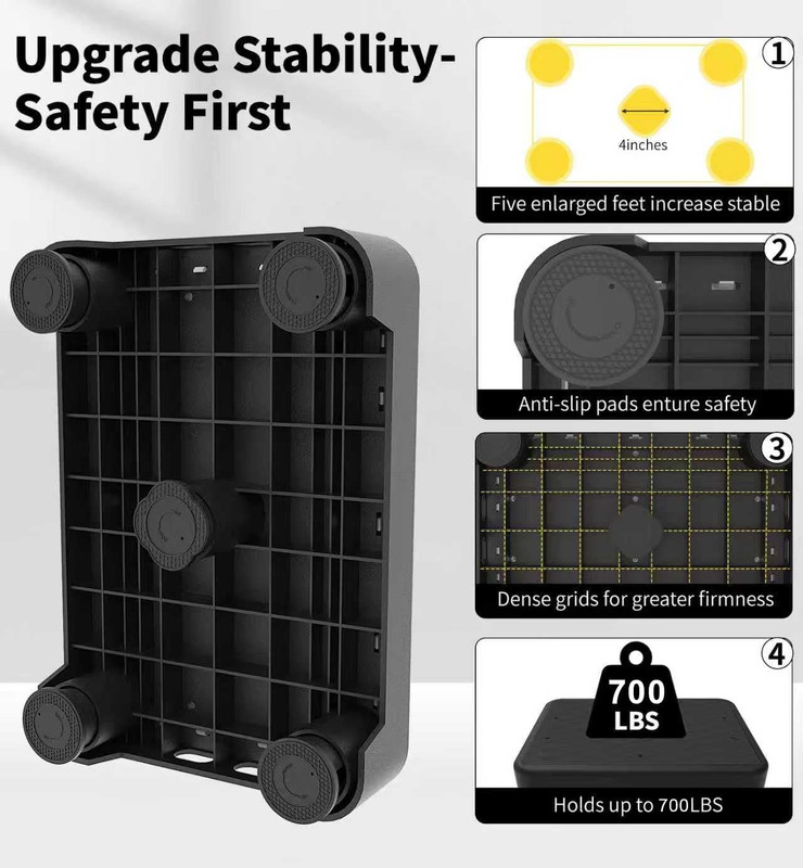 5-Level Adjustable Step Stool, Noctilucent Bedside Step, 700 LBS Capacity Safety gallery