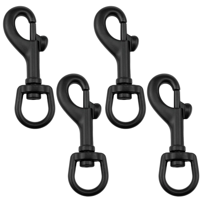2.5 Inch Flag Clasp Clip Black Heavy Duty Swivel Eye Bolt Snap Hooks 4 Pack