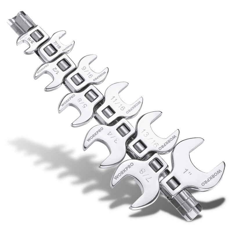 WORKPRO 3/8″ Drive Crowfoot Wrench 10PCS SAE 3/8″-1″ Crowfoot Wrench w/Organizer