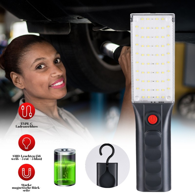 COB LED Magnetic Work Light Rechargeable Inspection Torch Lamp Cordless Lamp