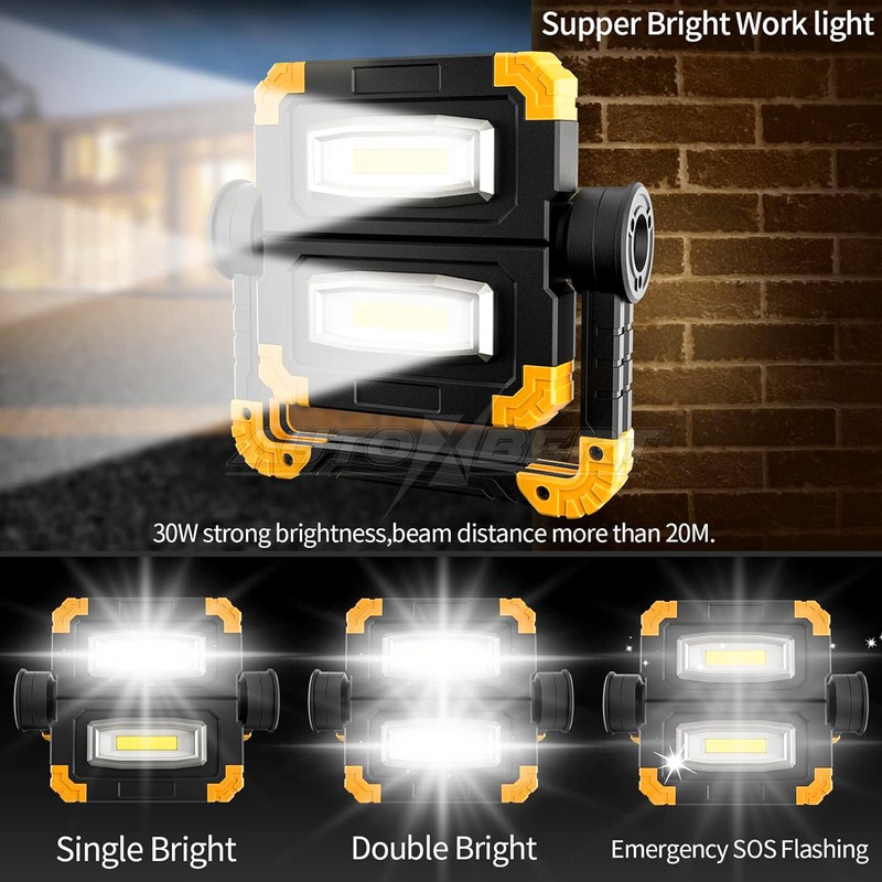 LED Work Light Rechargeable 2000LM Portable Folding Magnetic COB LED Flashlight gallery