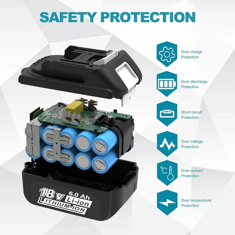 2 PACK 6.0Ah 18V Lithium-Ion Battery For Makita BL1860B BL1850B BL1840B BL1815B gallery