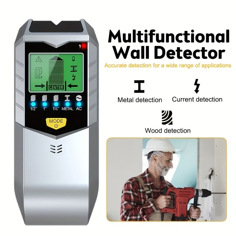 Multifunctional Wall Detector – Detects Metal, Wood, Wires for Safe Drilling