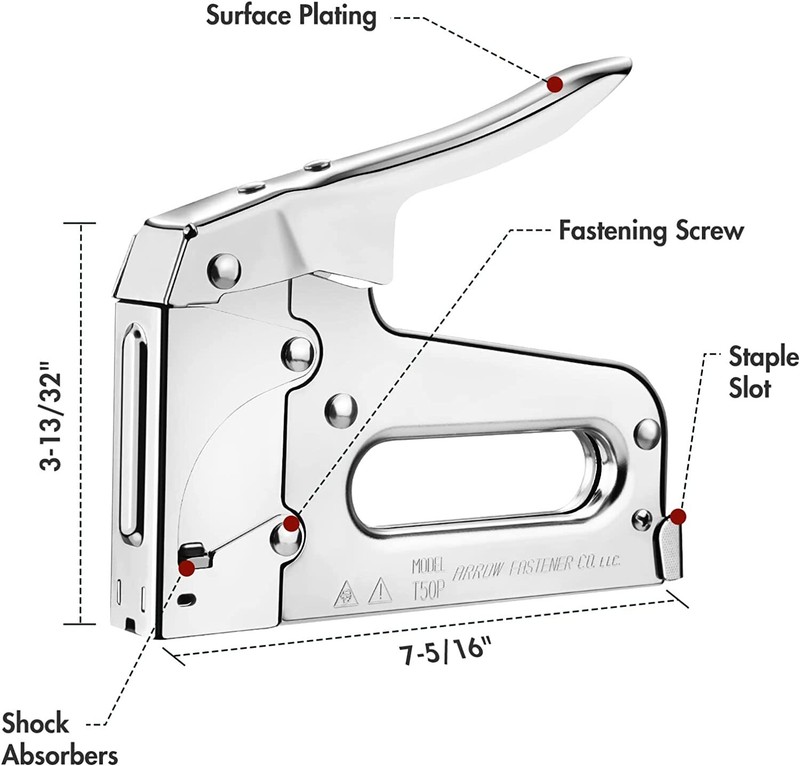 Arrow T50 Heavy Duty Staple Gun Kit with 3750 Pieces T50 1/4" 3/8", 1/2" Staples gallery