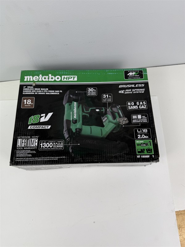 Metabo HPT NT1850DF T 18V Brushless Cordless Li-Ion 18G Straight Brad Nailer Kit gallery