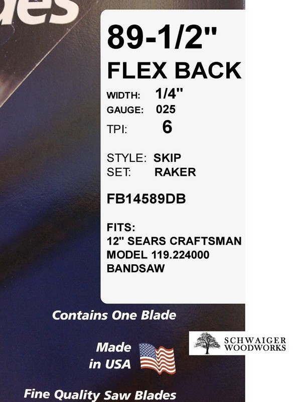 Olson Flex Back Band Saw Blades 89-1/2" inch x 1/4", 6 TPI, Craftsman 119.224000 gallery