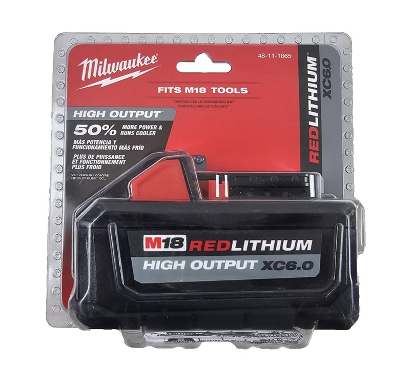Genuine Milwaukee M18 18-Volt Lithium-Ion High Output Battery 6.0Ah 48-11-1865