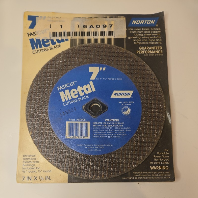 Norton 7-inch Fast Cut Metal Cutting Blade – Prod # 89005 SAME DAY SHIPPING