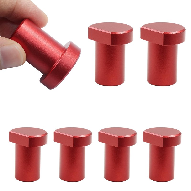 6Pcs Aluminum Alloy Bench Dogs Clamps Red Woodworking Workbench Stop