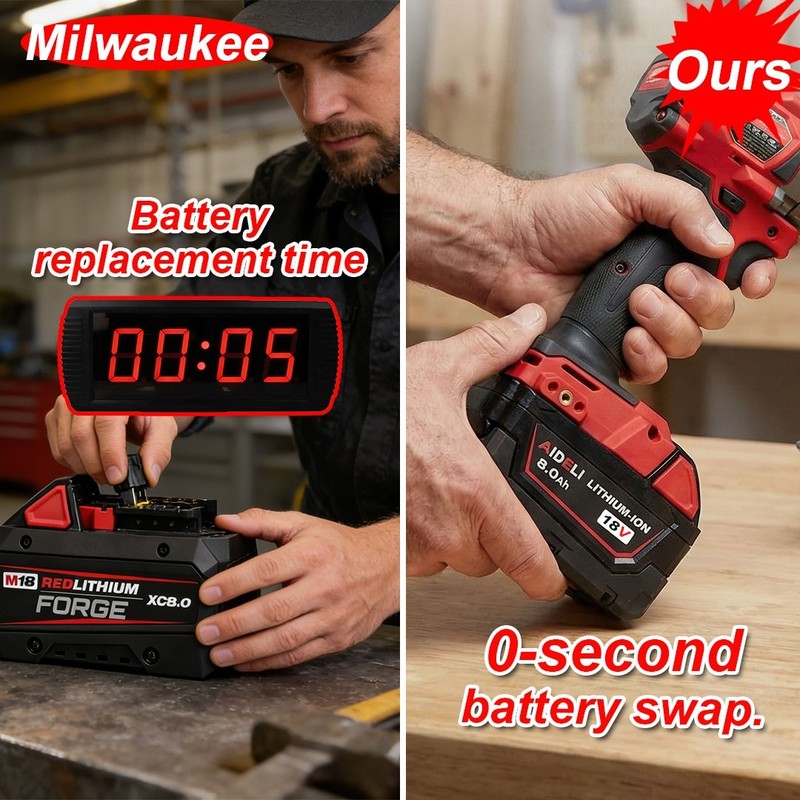 2PACK For Milwaukee for M18 8.0AH Battery Lithium Extended Capacity 48-11-1860 gallery