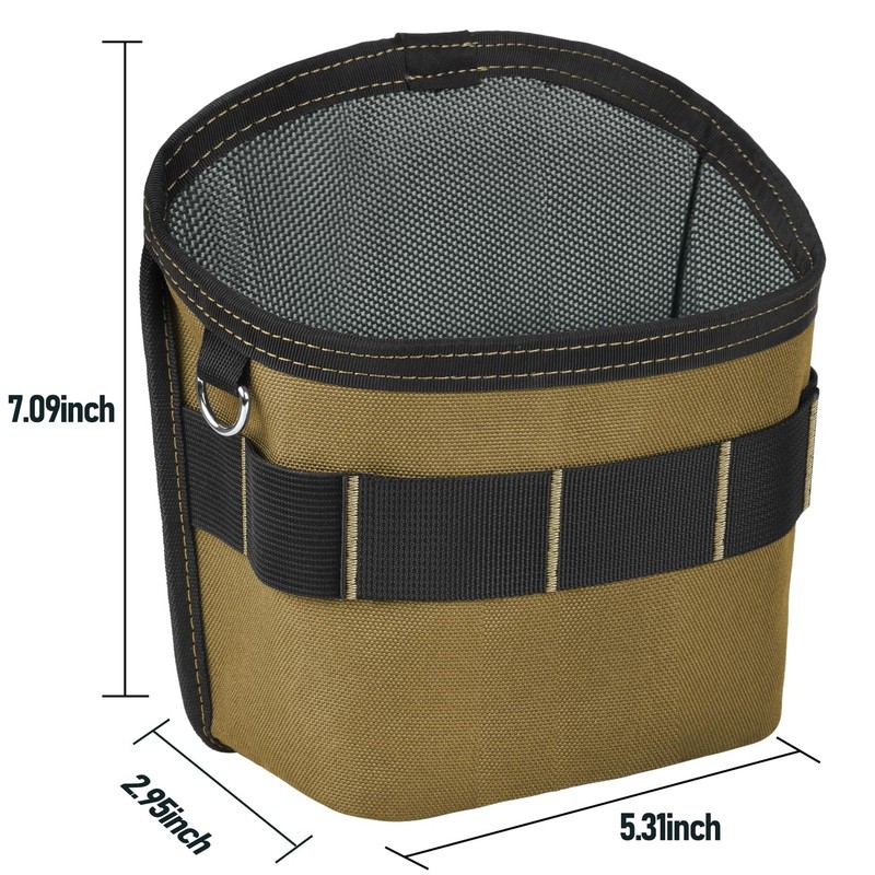 XL Khaki Tool Pouch for Nails Screws Bag with Belt Clip for Work DIY gallery