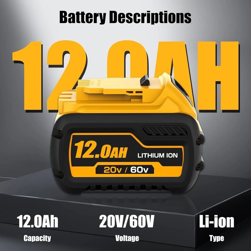 2Pack 12.0AH DCB609-2 For DEWALT DCB612 20V/60V MAX FLEXVOLT Lithium-Ion Battery gallery