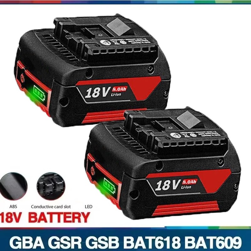 2X For Bosch 18V 8.0Ah Lithium-Ion Battery Professional GBA BAT609 BAT620 BAT610
