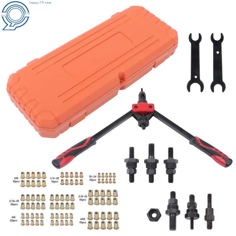 14" Rivet Nut Tool Kit - Metric M6 M8 M10 & Inch 1/4-20 5/16-18 3/8-16 Mandrels gallery