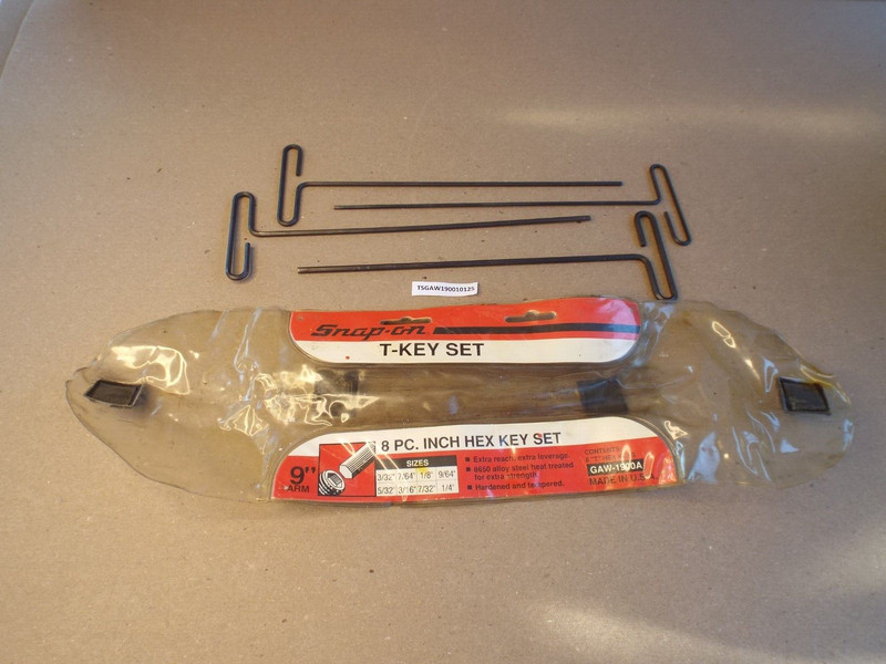 VTG Snap-On Hex T-KEY SET " GAW-1900A 3/32" - 9/64" USA (Read Missing 4 Items) gallery